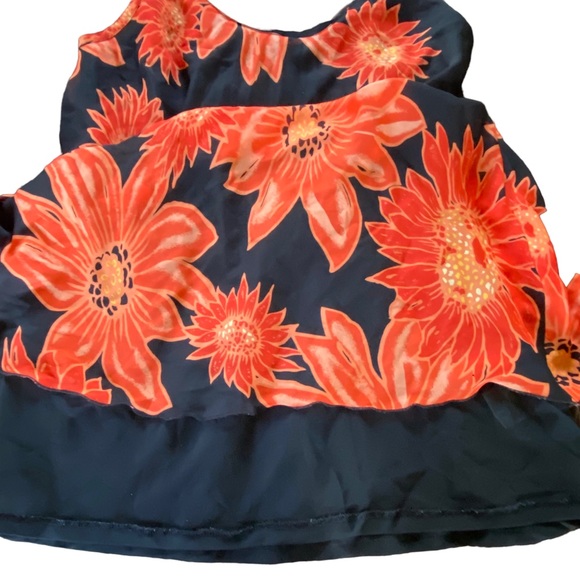 Venus Spaghetti Strap Floral Flowing Tank Top Size 4 - Picture 3 of 4